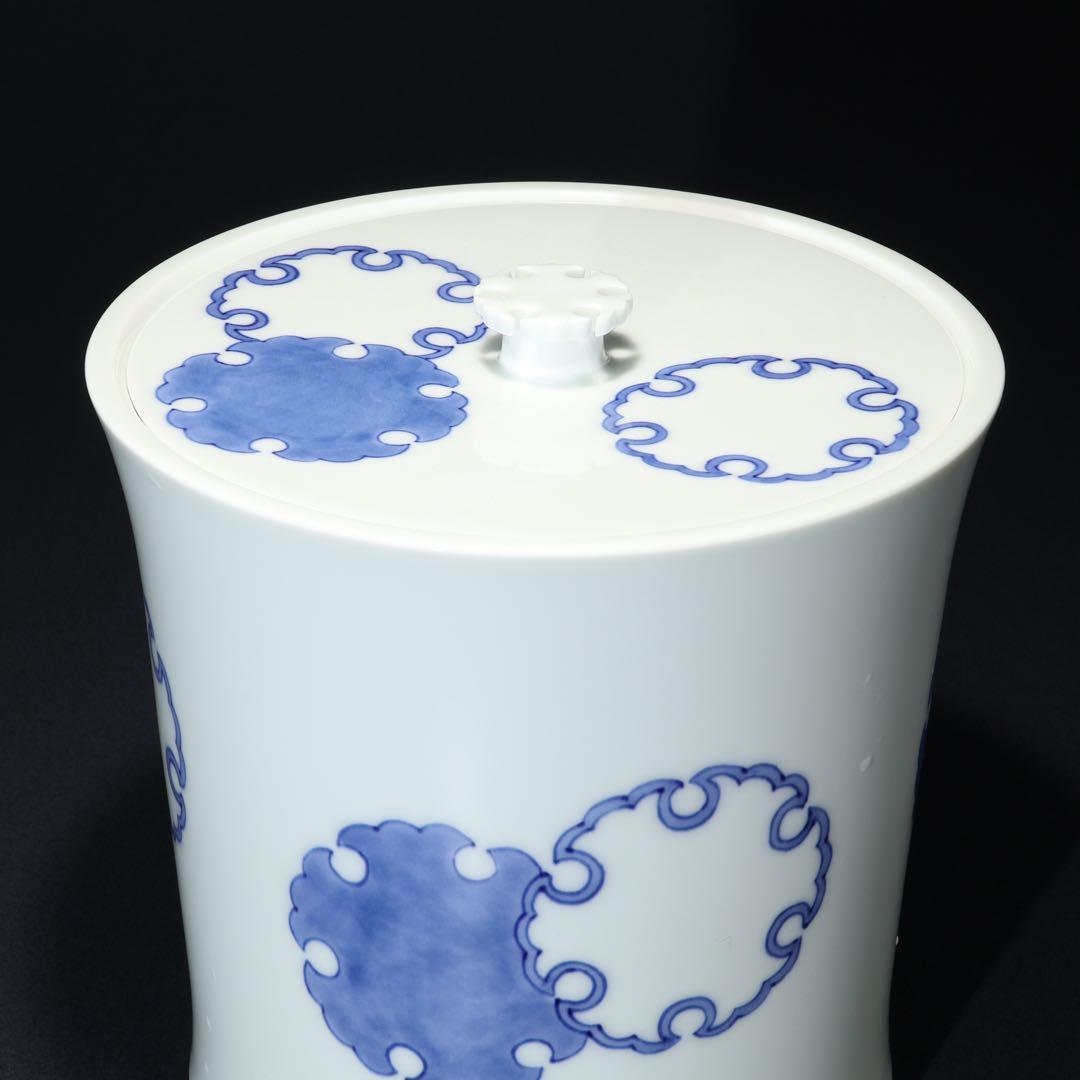【茶道具】水指　平戸白磁　雪輪　横石嘉助　共箱　美品　R1701
