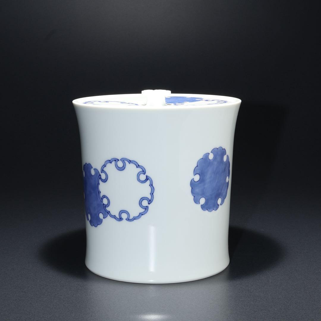 【茶道具】水指　平戸白磁　雪輪　横石嘉助　共箱　美品　R1701