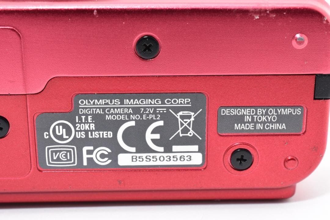 極美品　OLYMPUS PEN Lite E-PL2 ボディ レッド ＃A455
