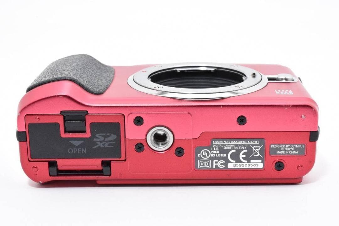 極美品　OLYMPUS PEN Lite E-PL2 ボディ レッド ＃A455