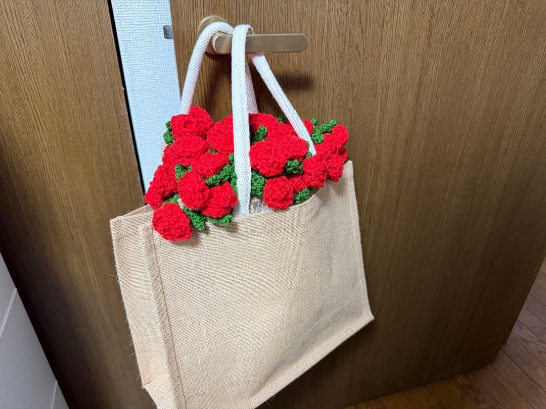 花束ブランケット　ブーケブランケット　ハンドメイド　バラ　直径約87cm
