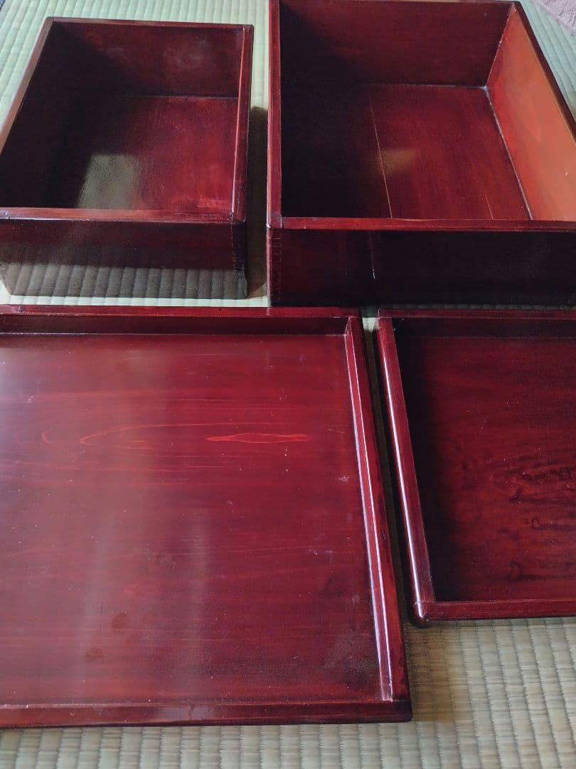 伝統漆器　木箱　道具箱　文箱　入れ子式　　大中2個