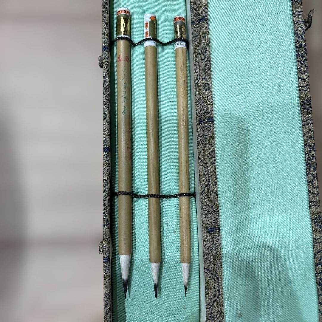 伝統的な木製硯箱・文箱セット