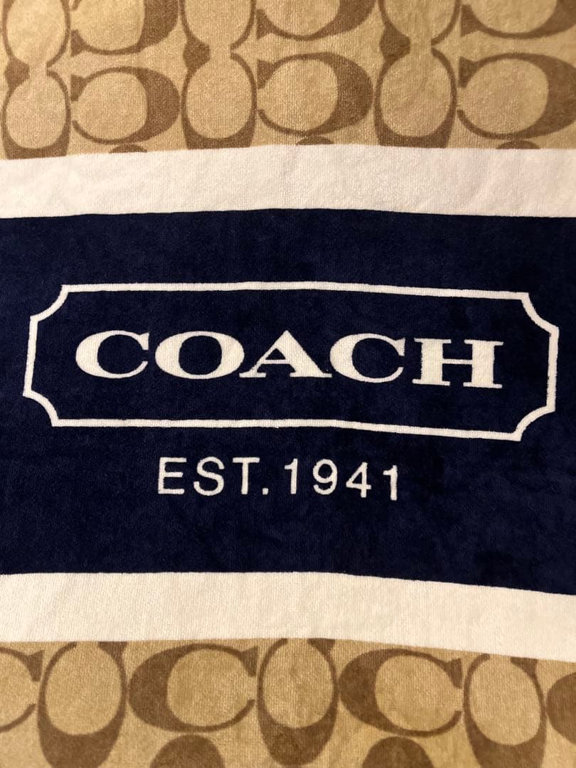 ✳︎レア✳︎ 未使用 ビーチタオル COACH コーチ ベージュ ネイビー