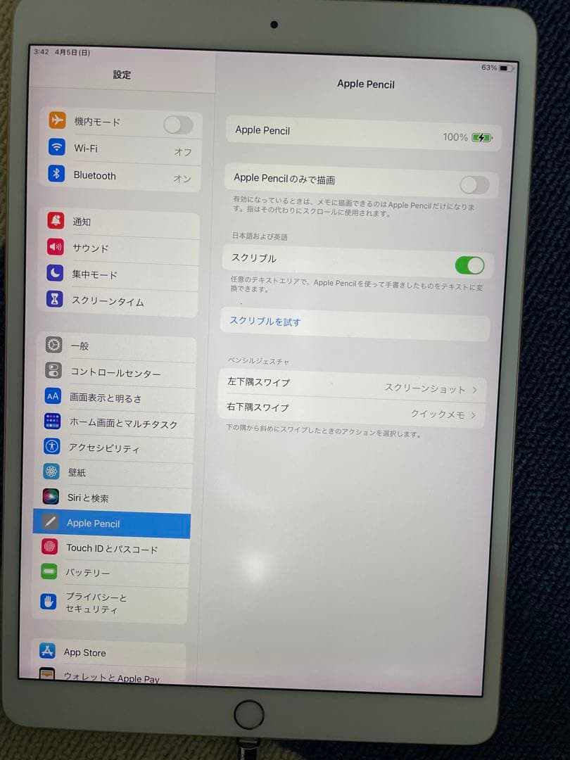 iPad Pro 10.5インチ256GB　Apple pencil付き