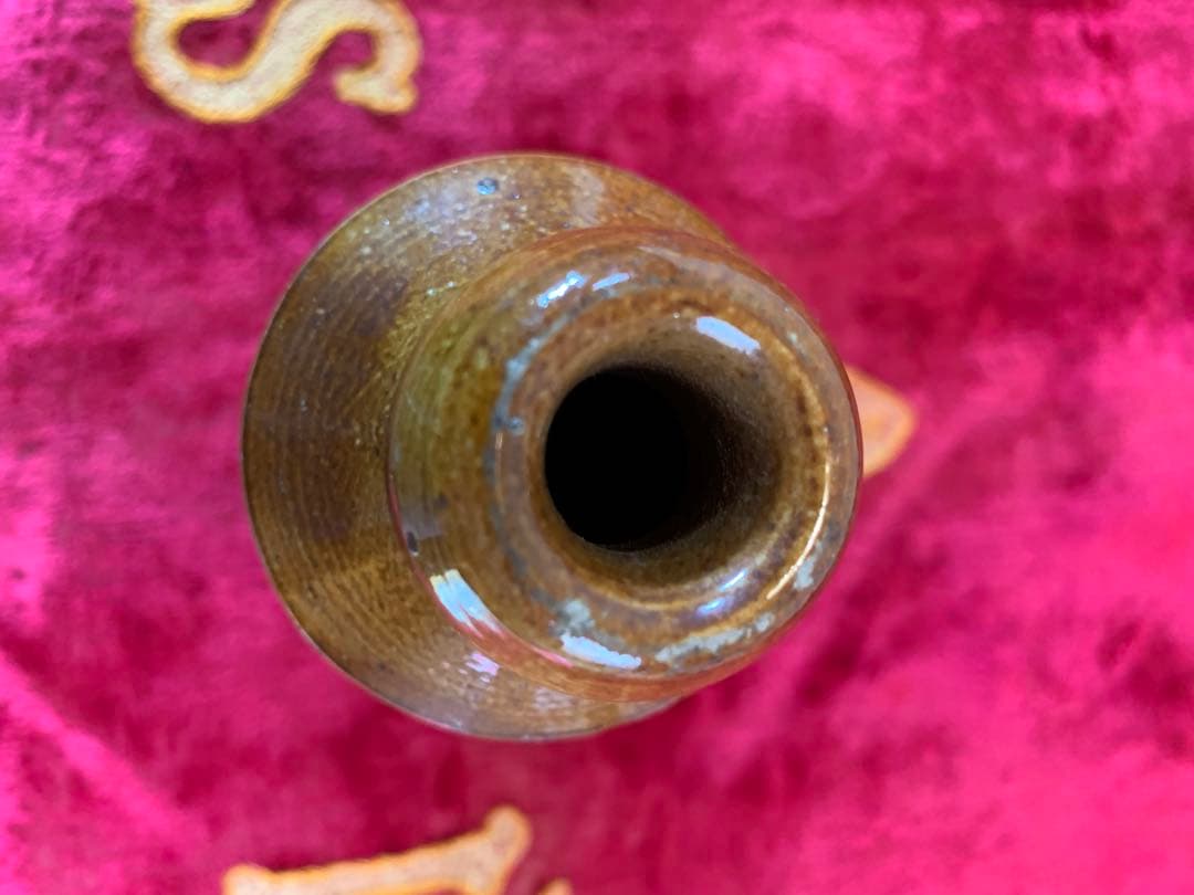 イギリス製　アンティークの陶器のボトル容器2本セット！民藝風で素敵です！