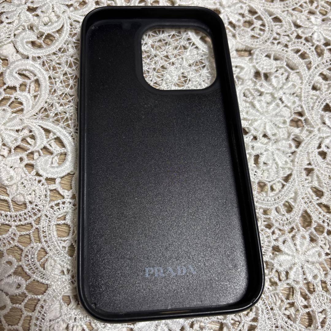 PRADA iPhone15pro ブラックレザー iPhone用ケース