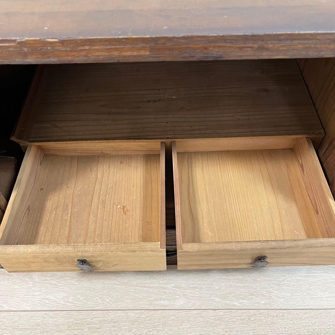 (な03)古家具 桐ローボード テレビ台 和箪笥 魚金具 時代家具 和家具