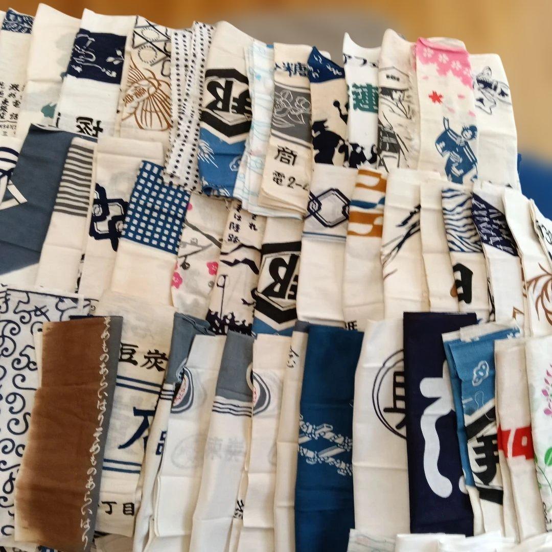 超大量 ！昭和レトロ　ほぼ未使用品酒、踊り、花等手ぬぐい380枚 ふきんおまけ
