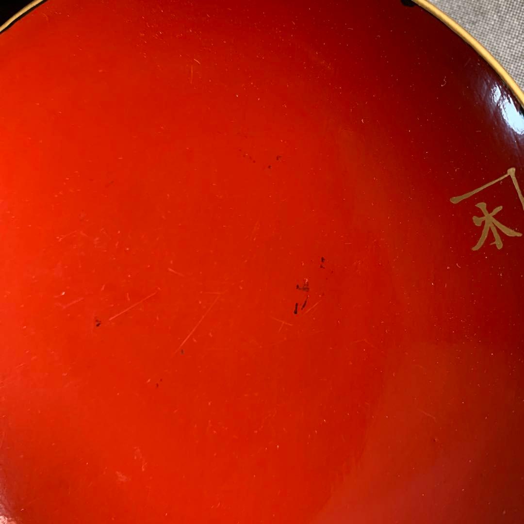 【骨董品】漆器　お椀　汁椀　20個セット　松と鶴の模様　グリーン