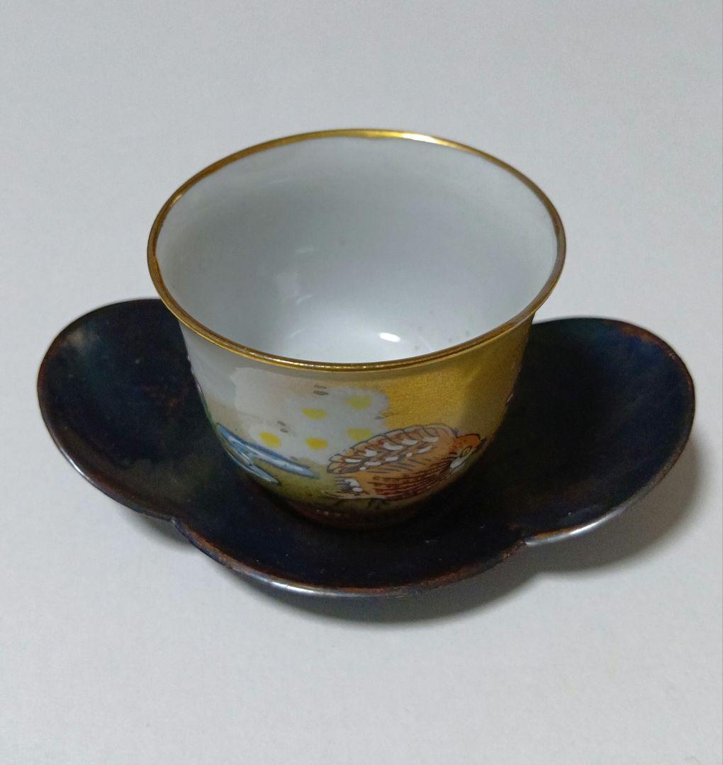 九谷暁山　茶道具セット　急須　湯冷まし　湯呑み５点　茶托５点　玉露・上級煎茶用