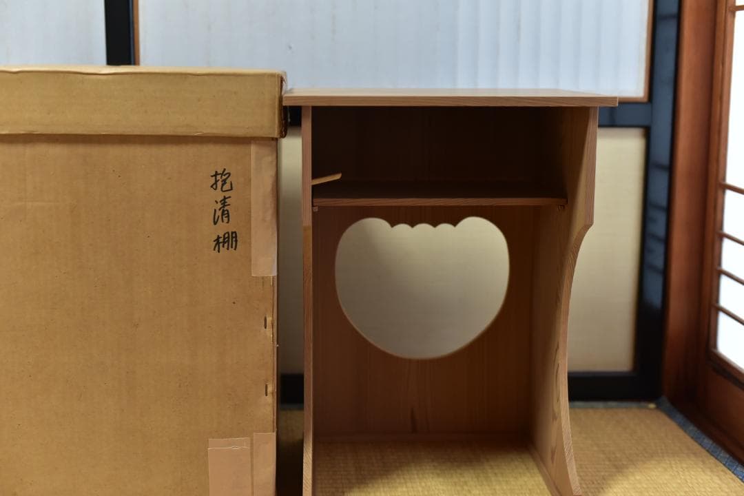 抱清棚　杉地　飾り棚　【極上品】お茶道具／共箱