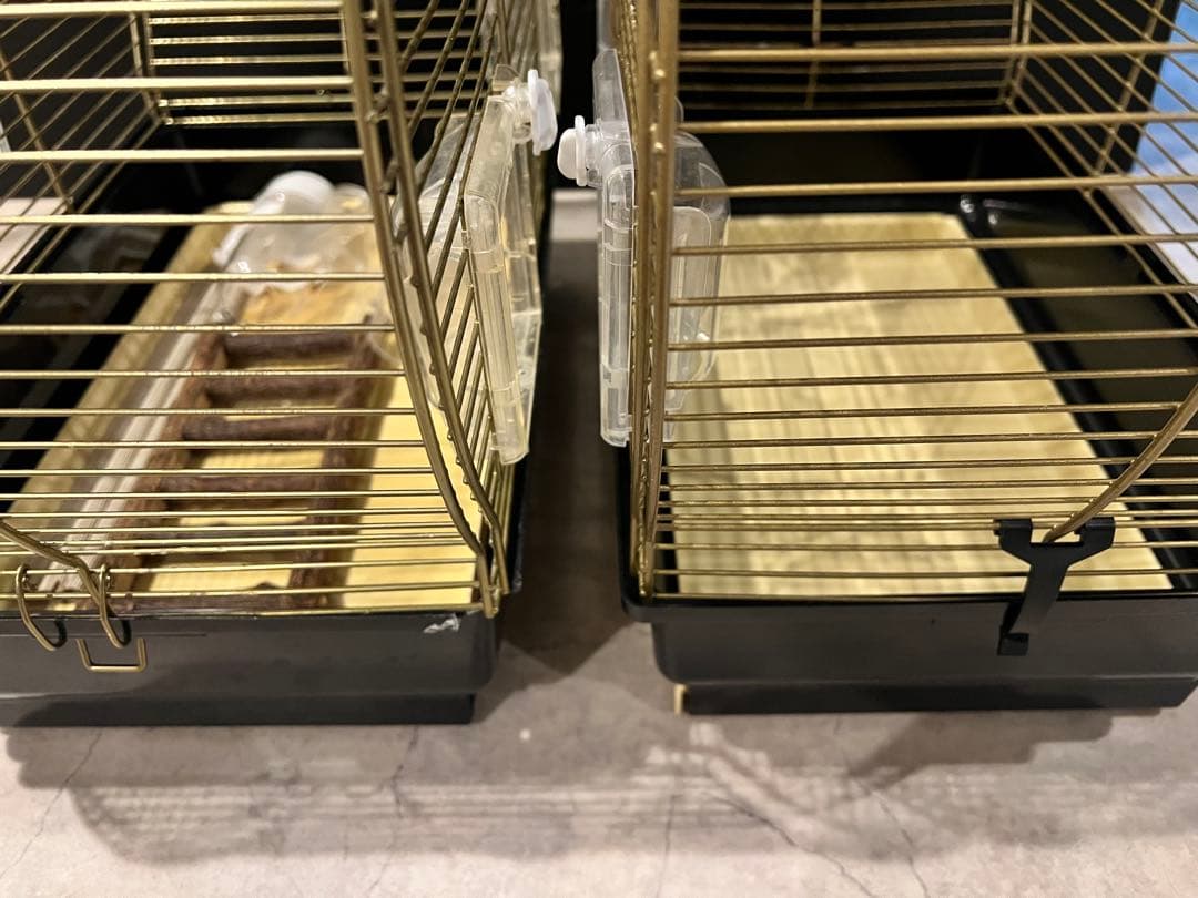 イタリアferplast社製　鳥かご　新旧2個セット　インコ　文鳥