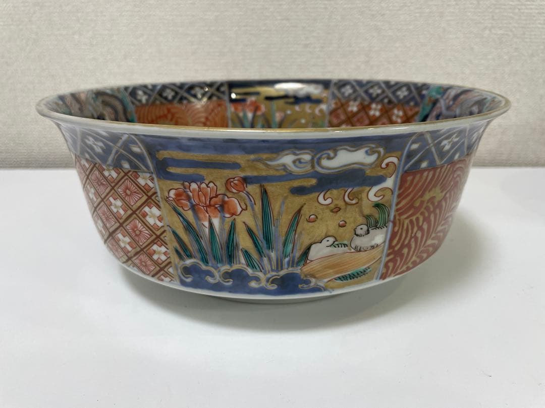 【現状品】古伊万里 有田焼 三ツ鉢 金彩 朱絵 アンティーク 時代物