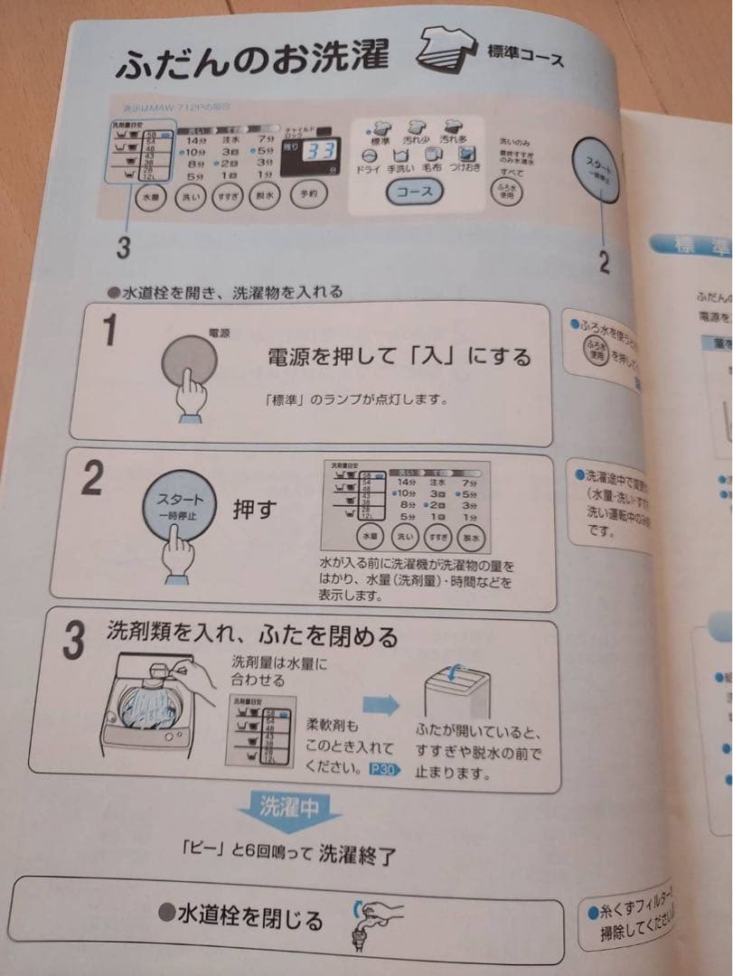 【操作簡単】三菱　自動洗濯機 MAW-712P 7kg