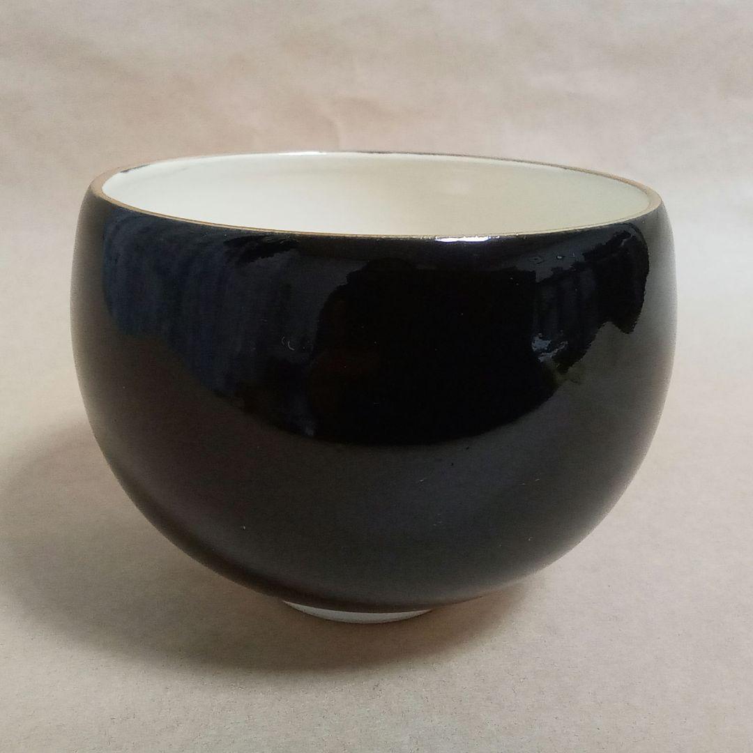 抹茶茶碗　黒仁清　宝船
