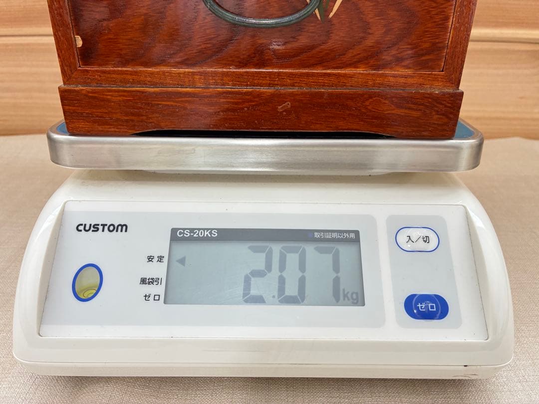 時代箪笥風 草花蒔絵 三段小箪笥 卓上和家具 古民家調 高さ約24cm