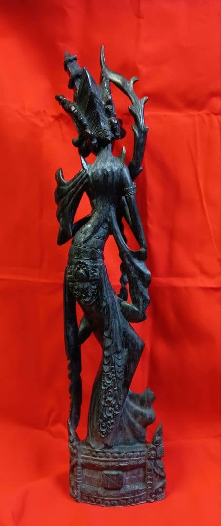 【特大80cm】バリ島 木彫り 女神像 黒檀 エボニー 高級木材 一点物 彫刻