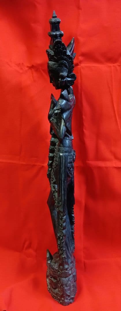 【特大80cm】バリ島 木彫り 女神像 黒檀 エボニー 高級木材 一点物 彫刻