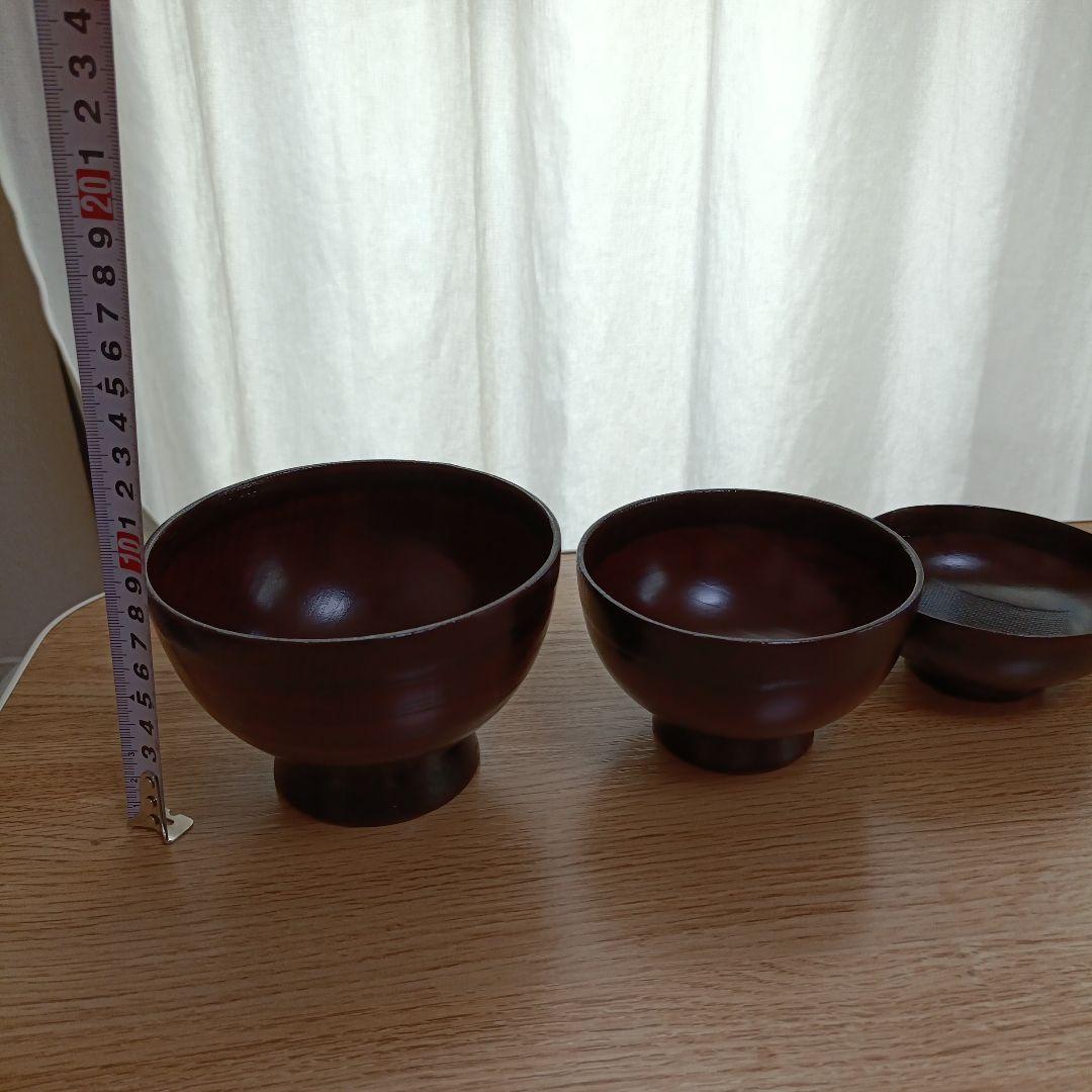 鈴木誠一郎 紅布着一汁三菜腕　(5個組) お盆2組セット