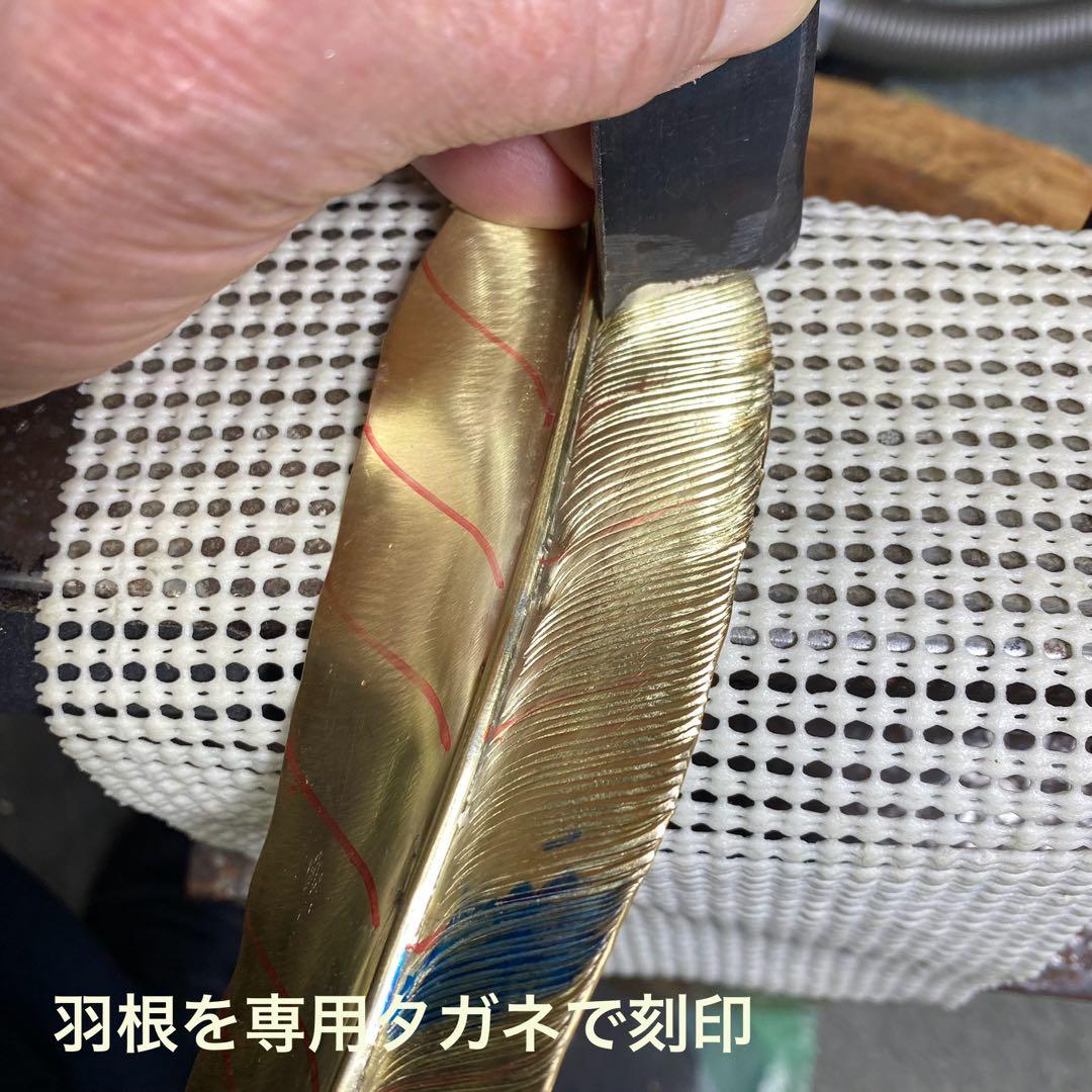 幅35mm 真鍮フェザーバングル 黒染め ハンドメイド