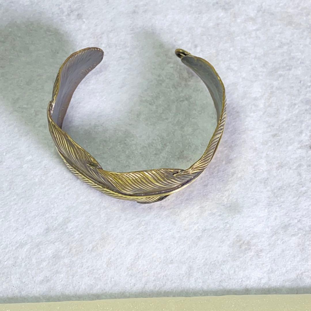 幅35mm 真鍮フェザーバングル 黒染め ハンドメイド