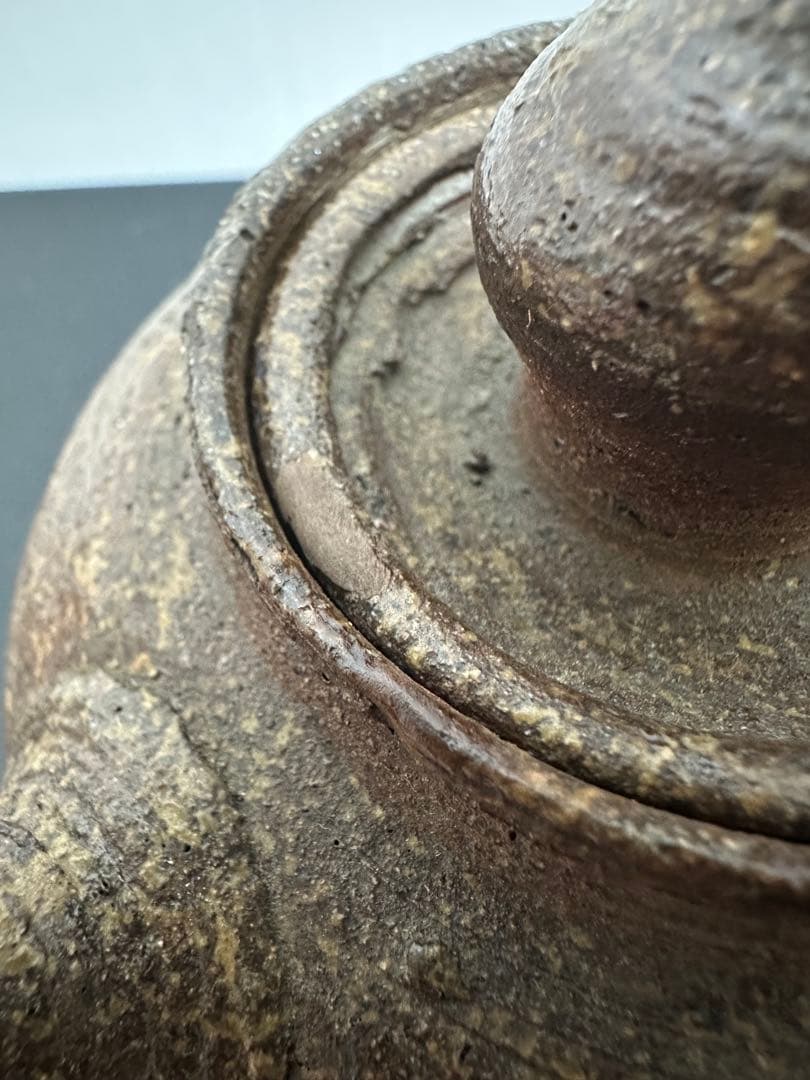 真焼南蛮　急須　白斉造　茶道具　供箱　骨董古美術