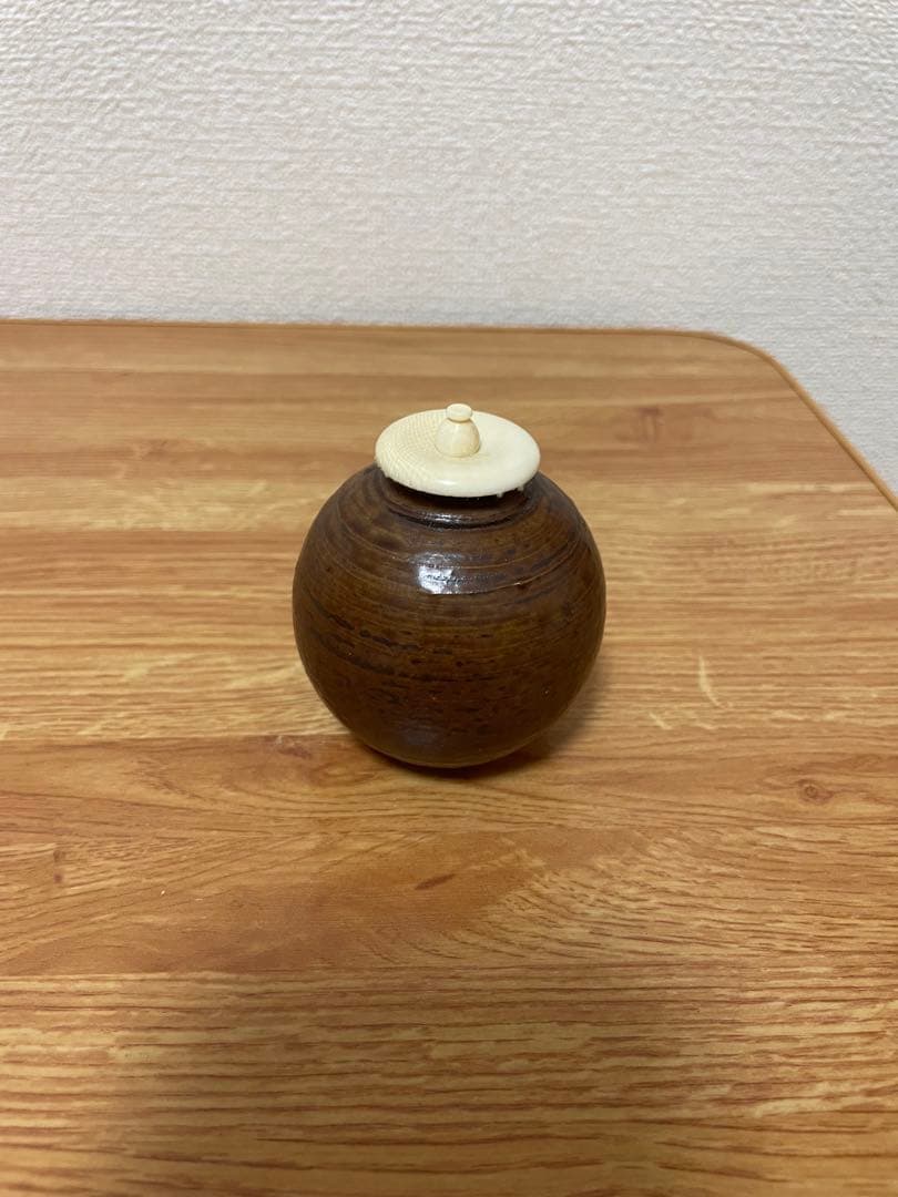 【美品】唐物 茶入れ 奈良文琳 西陣織 伊藤間道 仕覆、共箱付き