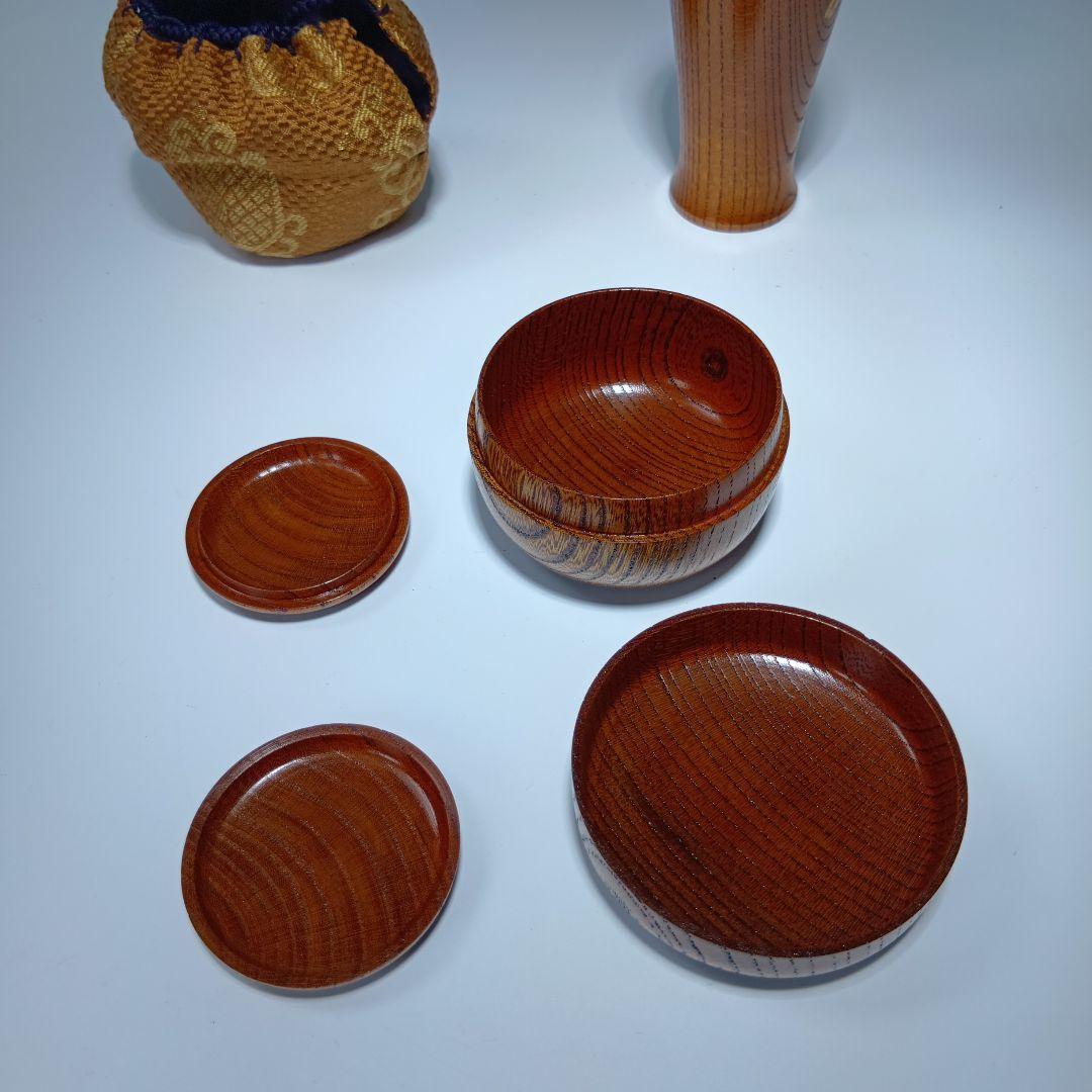 茶道具　桑材　茶箱一式