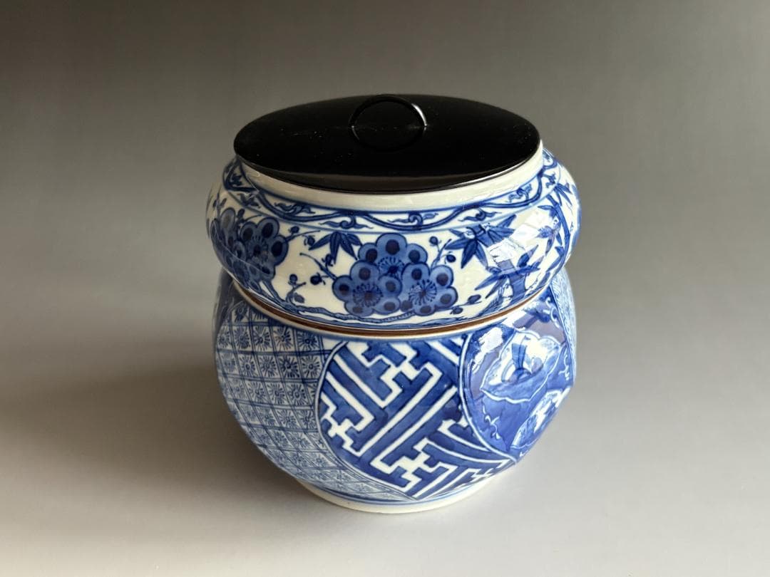 陳金海　青花祥瑞　水指　茶道具