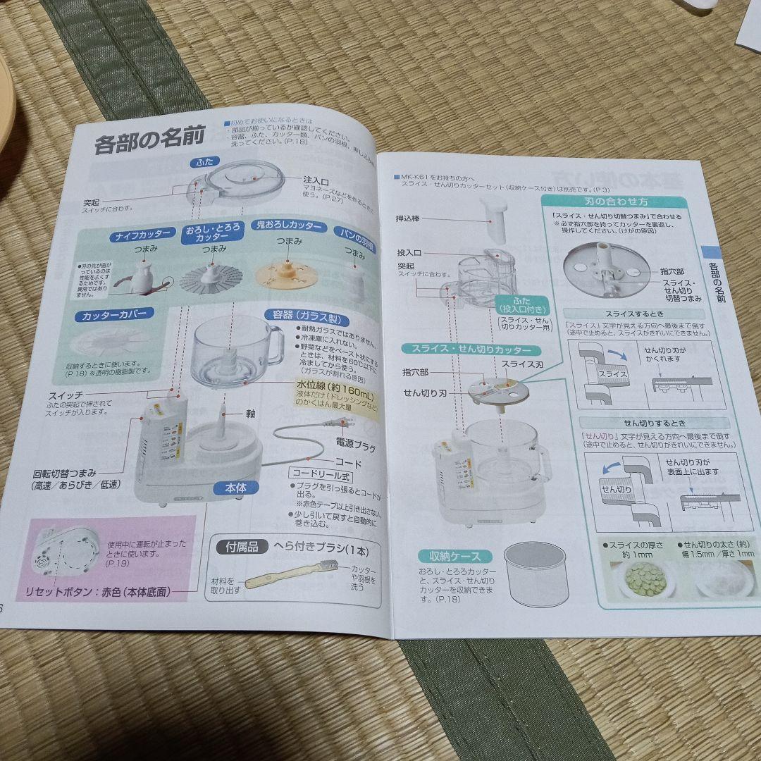 パナソニック Panasonic MK-K81-W フードプロセッサー