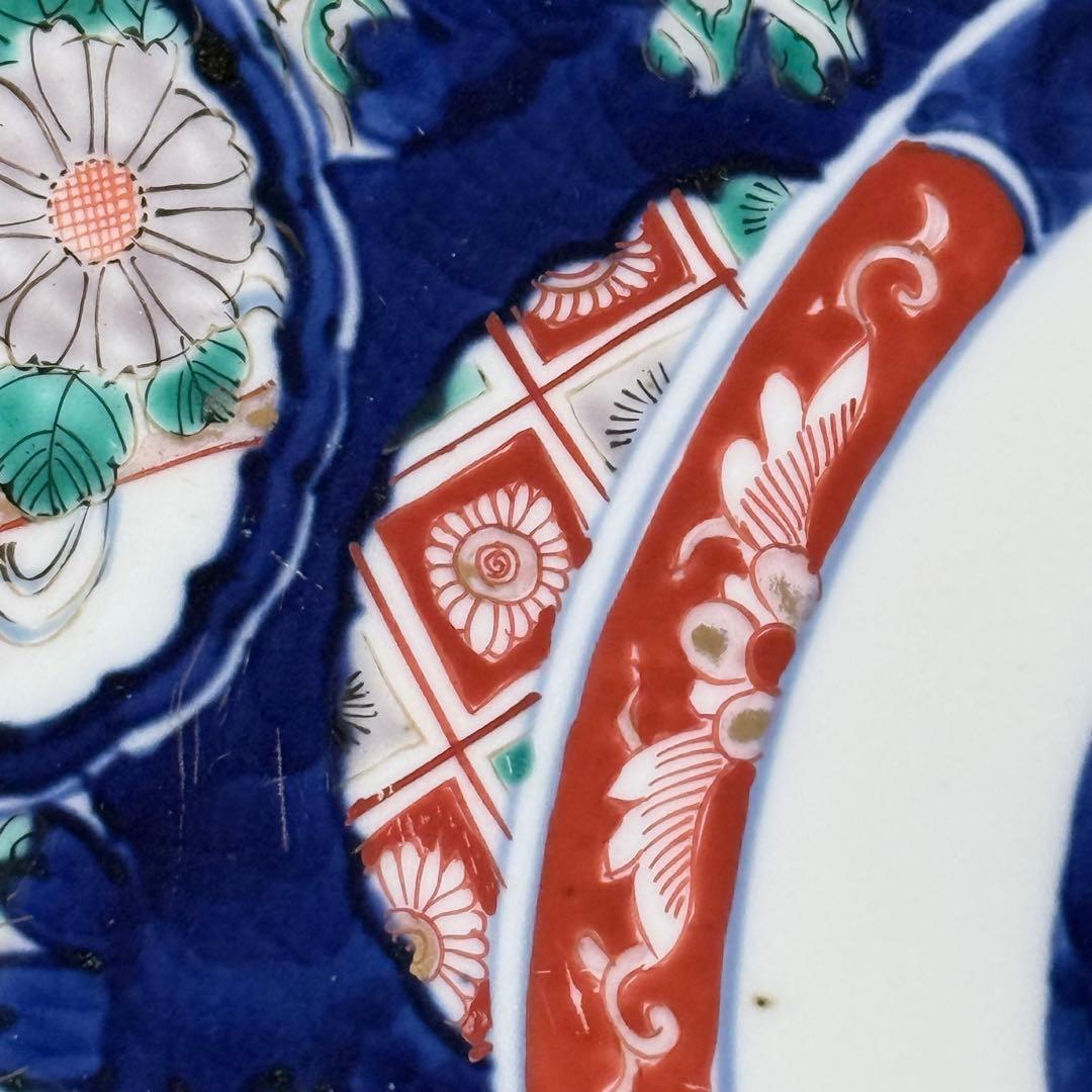 古伊万里　色絵花鳥図大皿　一尺八寸　直径55cm　圧倒底な存在感◎　送料無料！