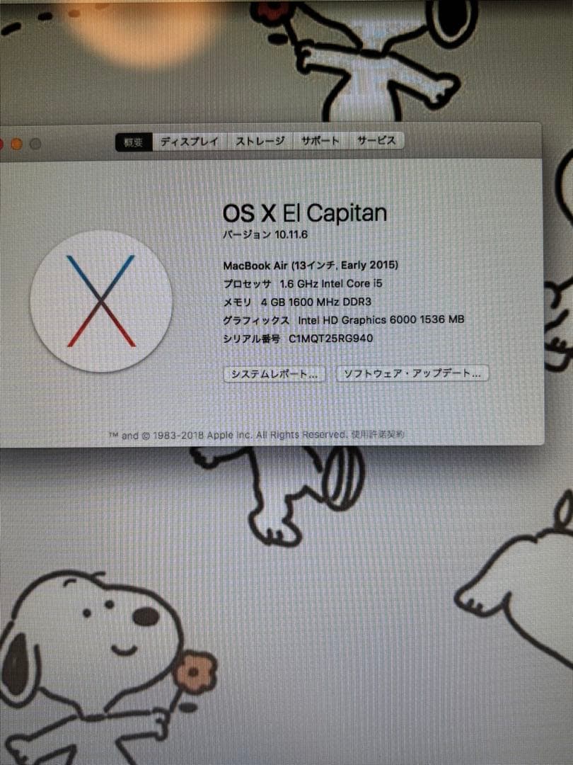 Apple MacBook Air 13inch Early 2015 シルバー