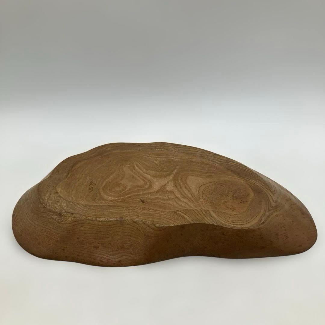 天然木 刳抜盆 盆 2枚 在銘 くりぬき 木材工芸 煎茶盆 茶道具 骨董 時代物
