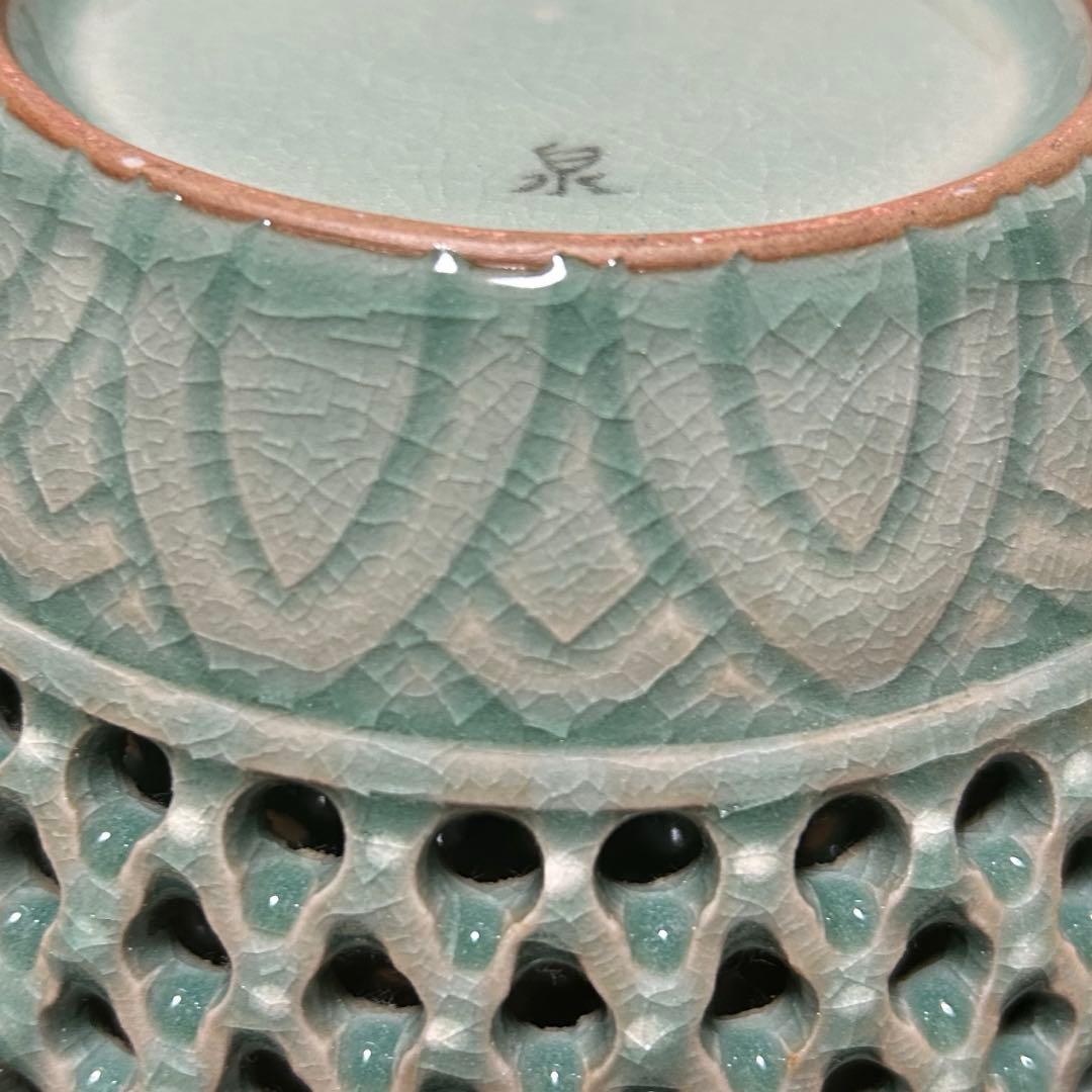 高麗青磁透水指　茶道具懐石鵬雲斎坐忘斎淡々斎即中斎棗茶杓水屋茶碗釜而妙斎