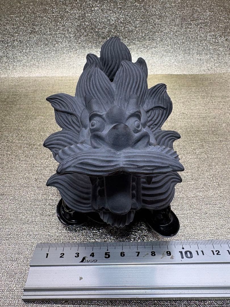 【彫刻置物】龍亀 ろんぐい オブシディアン 黒曜石　財運　金運　風水獣　開運　1