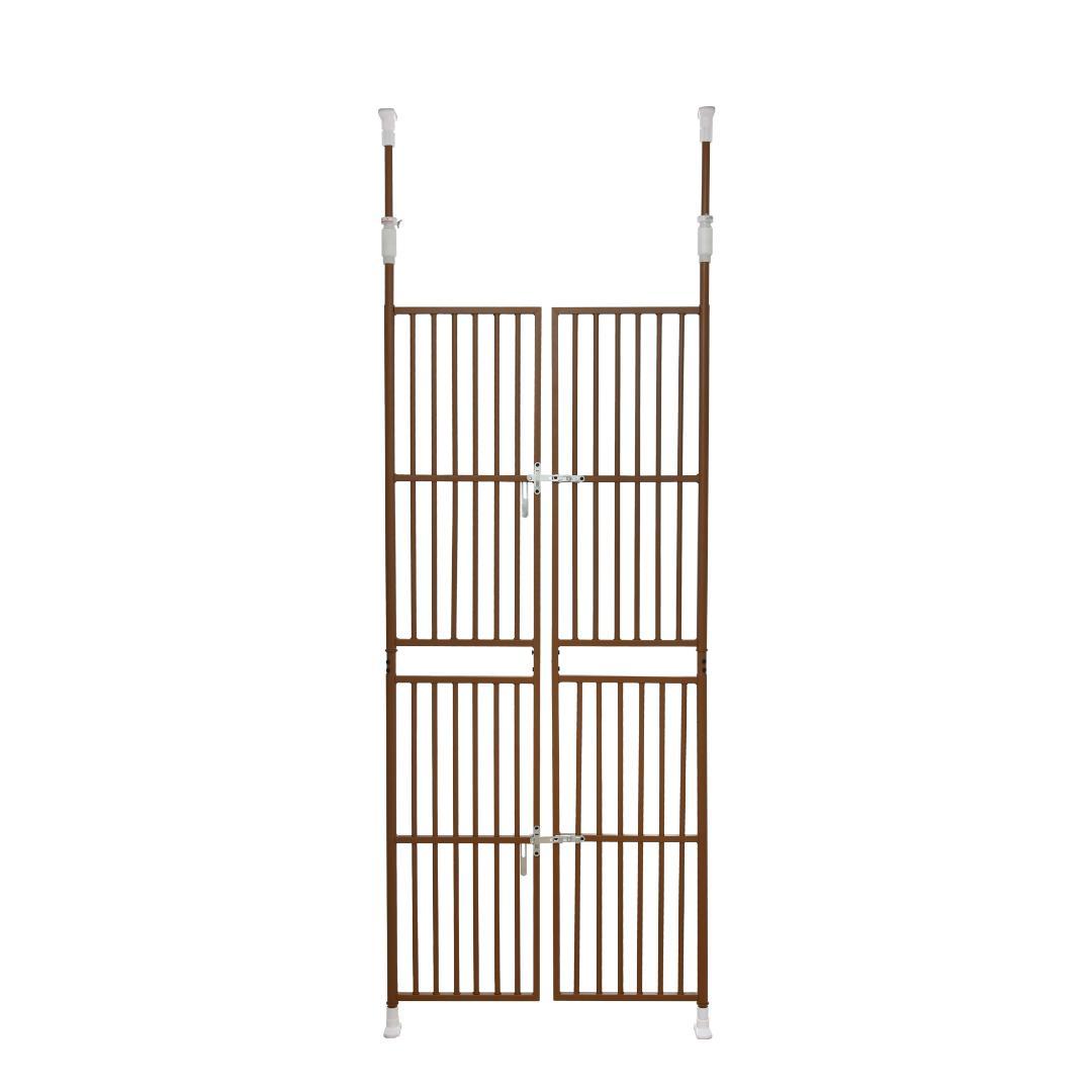 【新品】高さ205〜285cm調節可 ドア付きペットフェンス 脱走防止