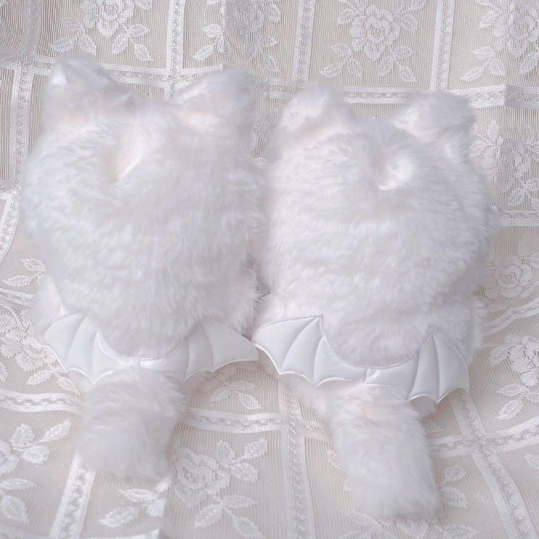 b148 ぬい服 12cm ちびぐるみ 着ぐるみ おすわり 大リボン悪魔猫セット