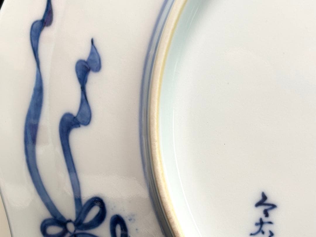 【未使用】十三代【今泉今右衛門】作 色鍋島菊絵額皿 共箱栞付 R831130