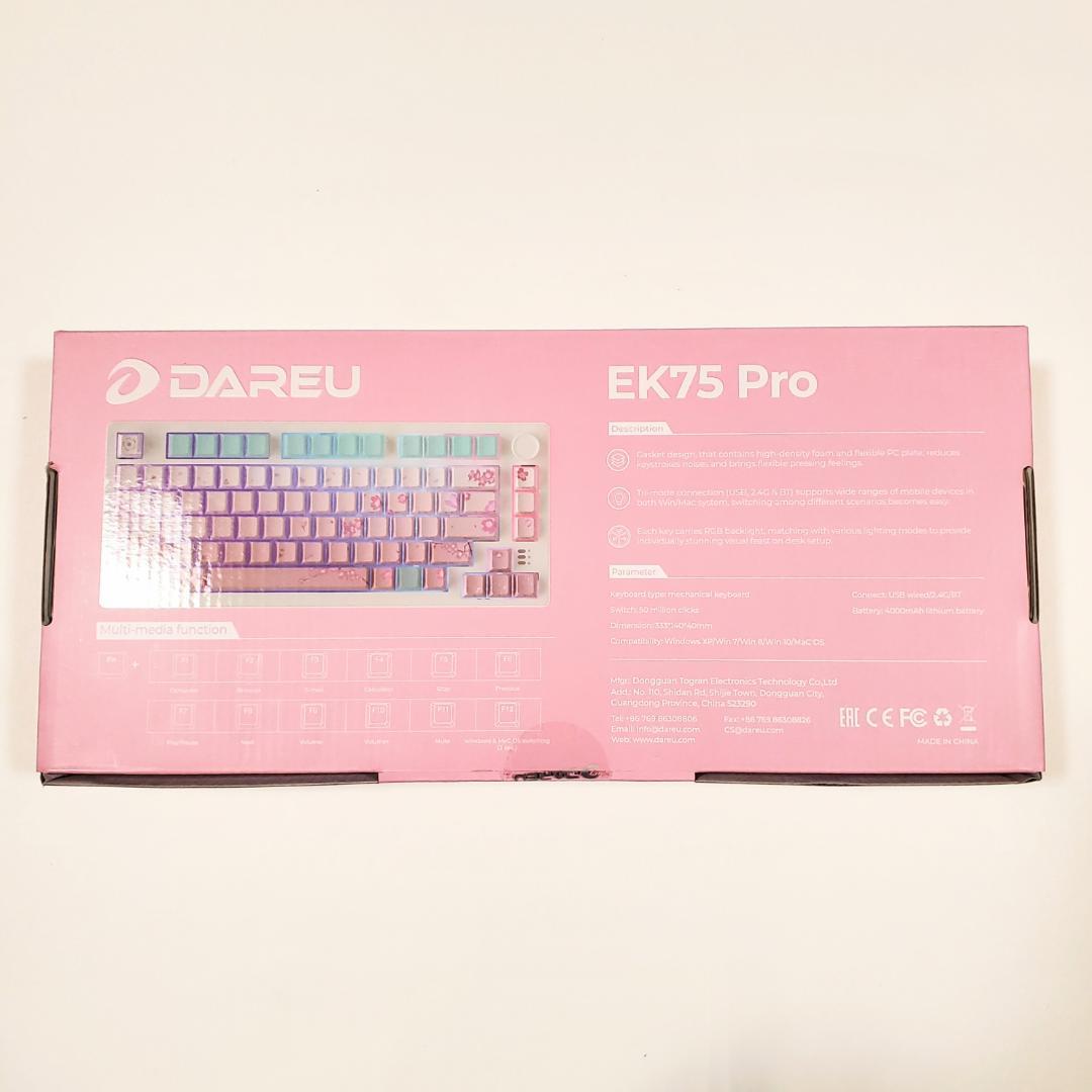 DAREU EK75PRO メカニカルキーボード 無線 桜/ピンク 技適認証取得