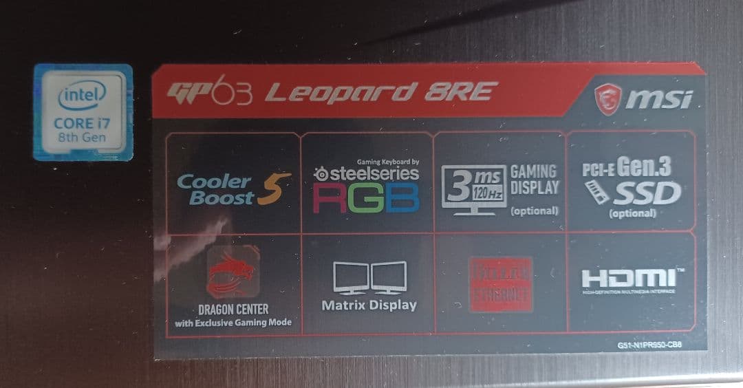 MSI GP63 Leopard 8RE-1225JP ゲーミングノートPC