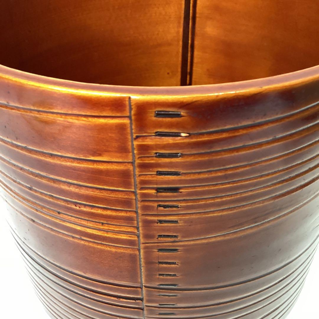 T 飛騨春慶　曲建水　茶道具　建水　直径17.5ｃｍ　高さ16ｃｍ