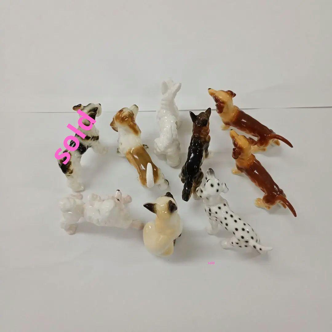 ボーンチャイナBoneChinaアニマルフィギュア青磁器昭和レトロアンティーク