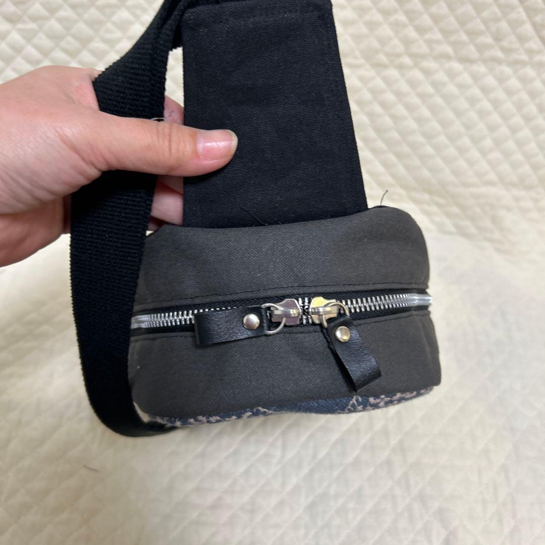 ミナペルホネン　BOXタイプボディバッグ カウント　グレー　ハンドメイド