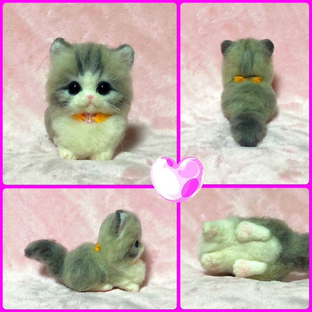 羊毛フェルト。猫。シマエナガ。オーダーNo.11