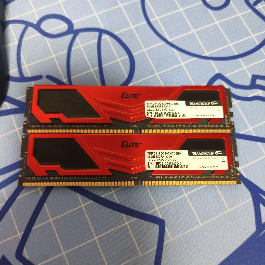 team DDR4 16GBのメモリ2枚セット