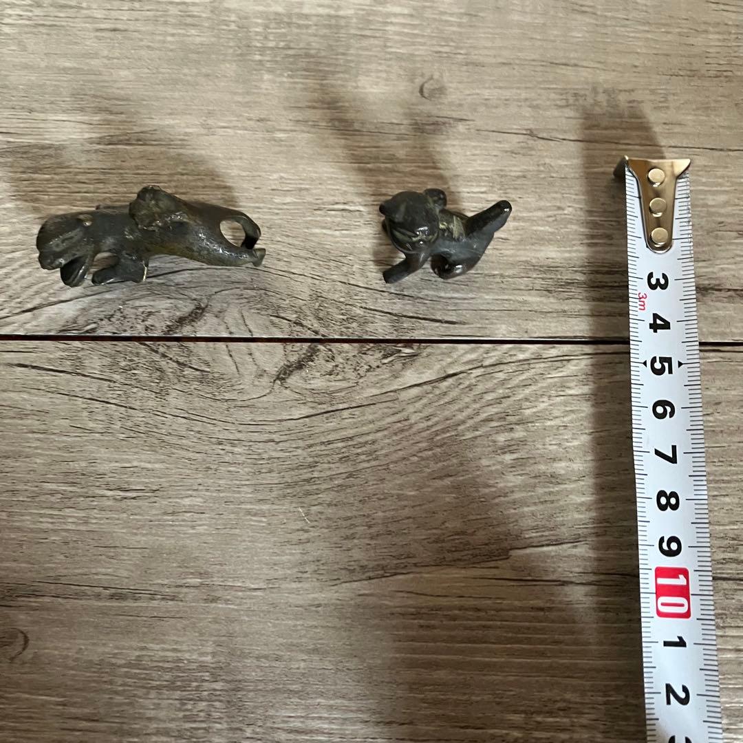 E-壁ヴィンテージ 銅製 獅子 狛犬置物 2体セット 唐獅子 シーサー 厄除け