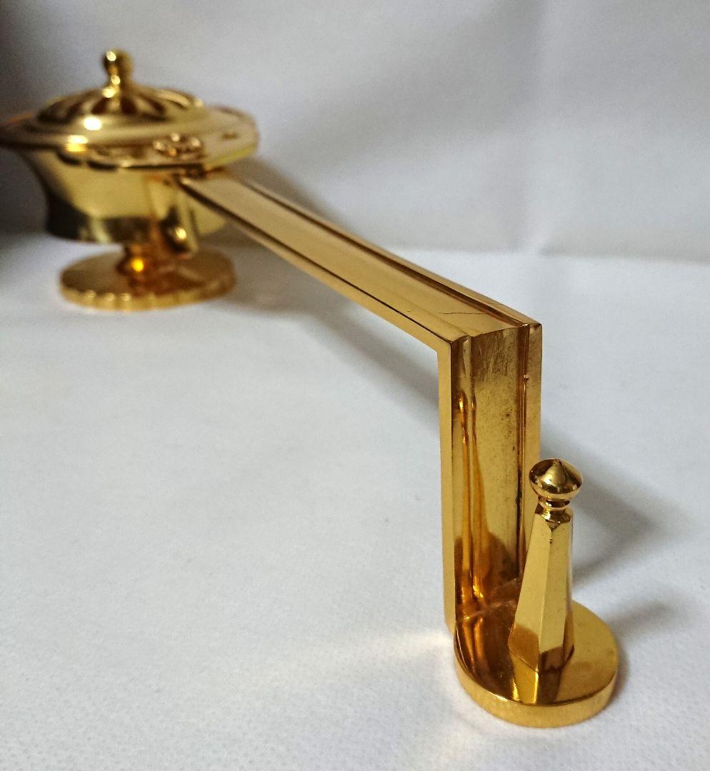 ✶金属工芸品✶柄香炉 太子型 真鍮 金メッキ 蝶番なし 寺院仏具 京都 高級品