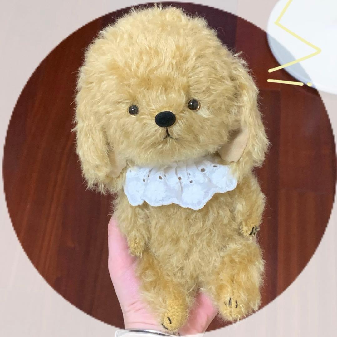 クリームバターワンワン いぬ 犬 海外作家様 ぬいぐるみ ハンドメイド 部屋飾り