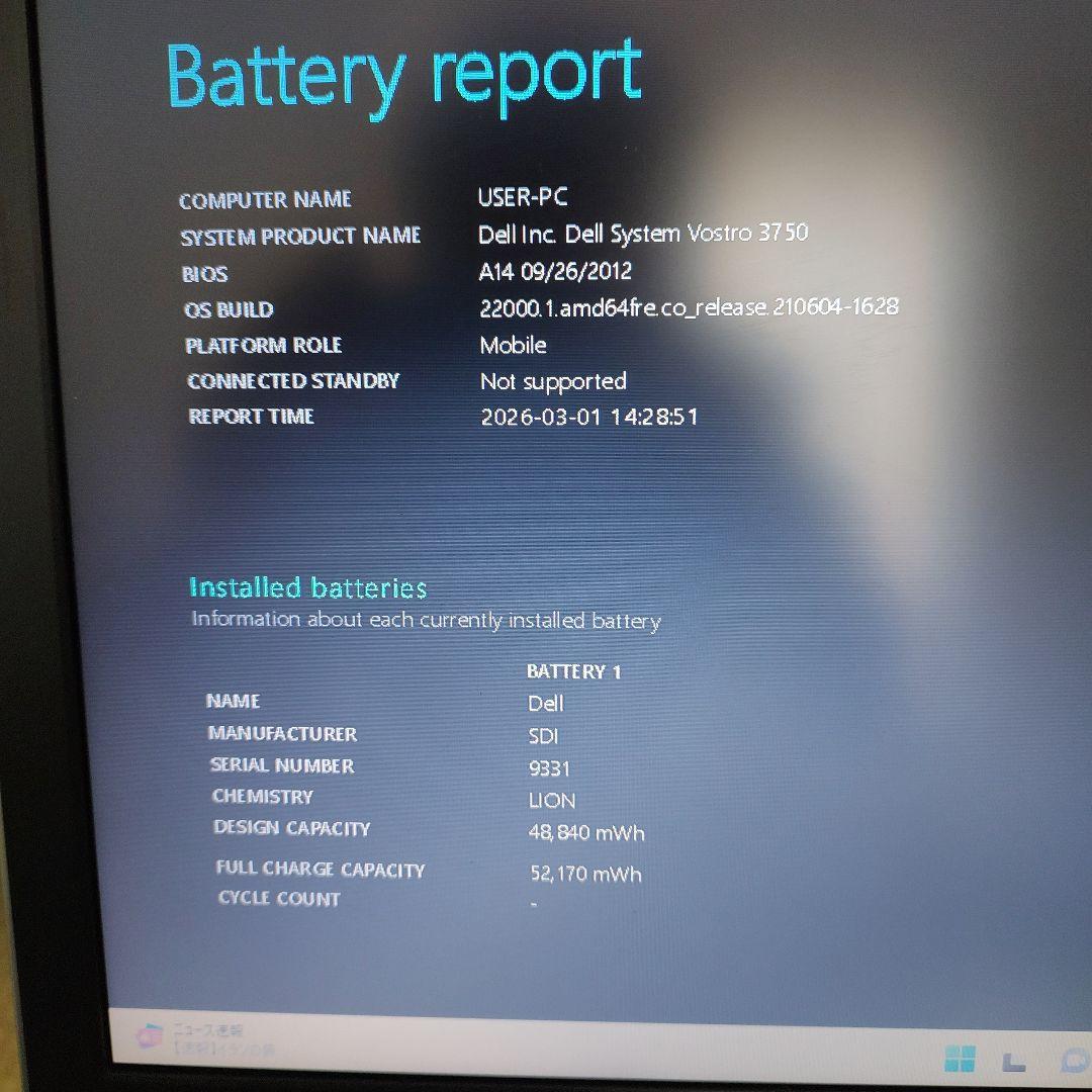 DELL Windows11 ノートPC vostro3750